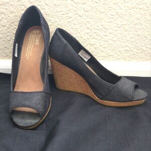 TOMS Stella cork wedge heels, size 7.5 womens shoe